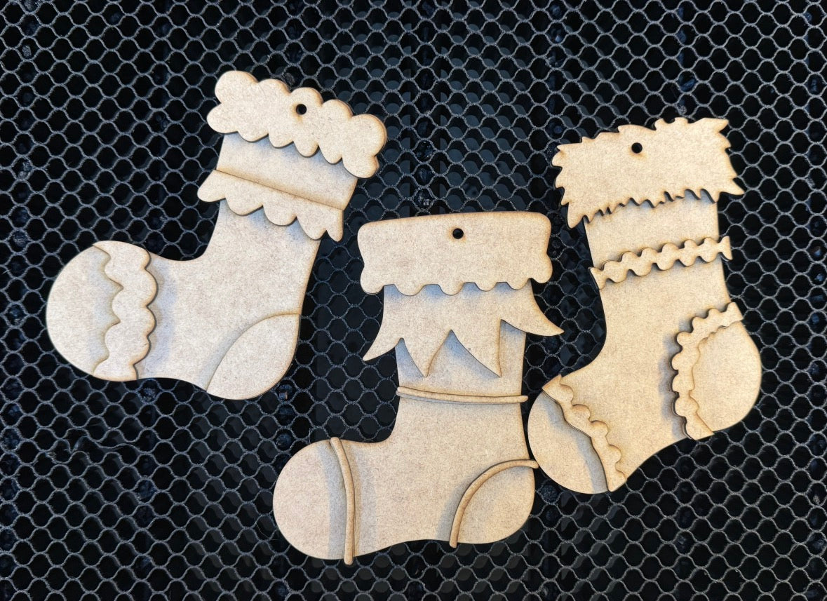 Wonky stocking ornaments