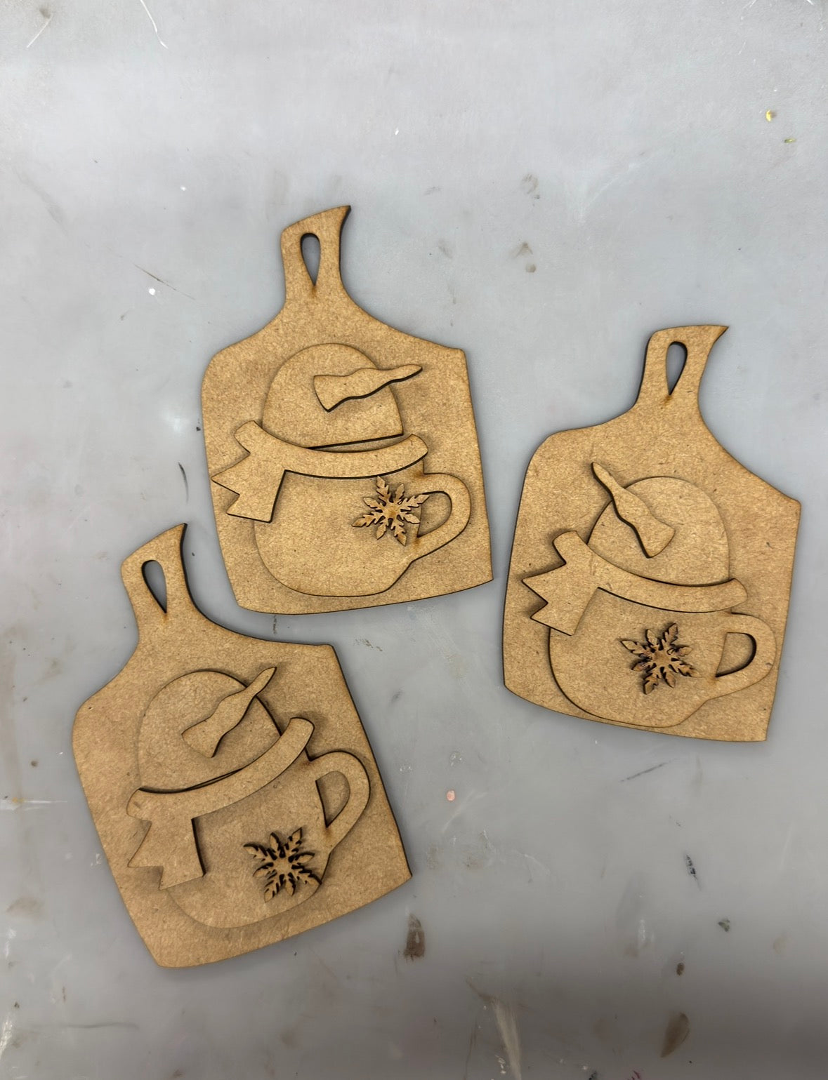 Snowman cup ornaments- set of 3 #267