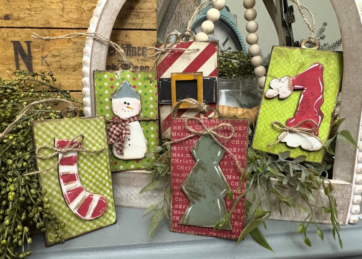 5pc Jumbled Ornament set