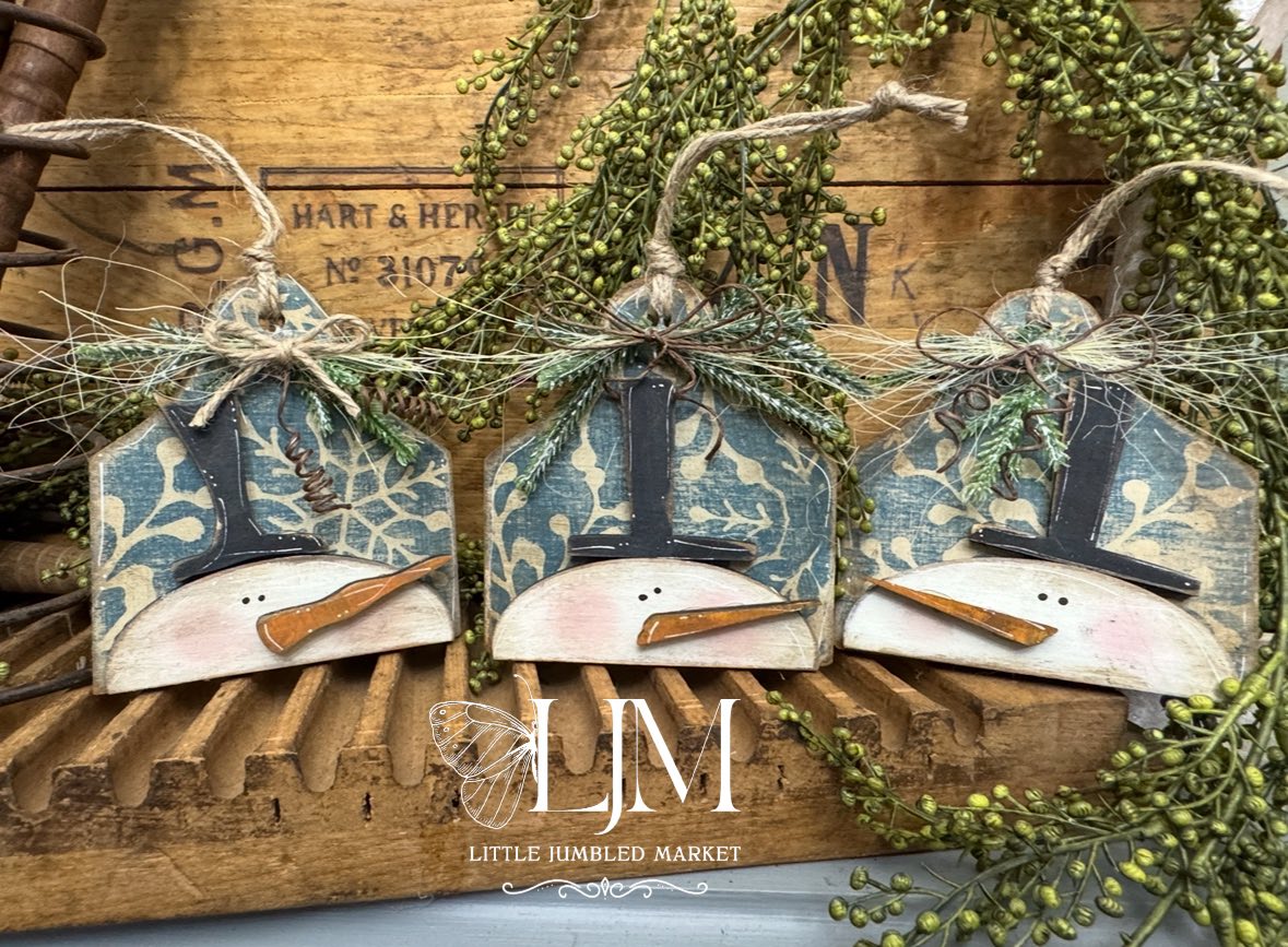 Rustic snowman tags #228