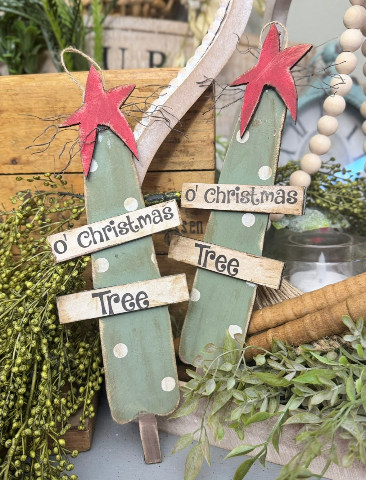 O' Christmas Tree ornament set of 2  #300