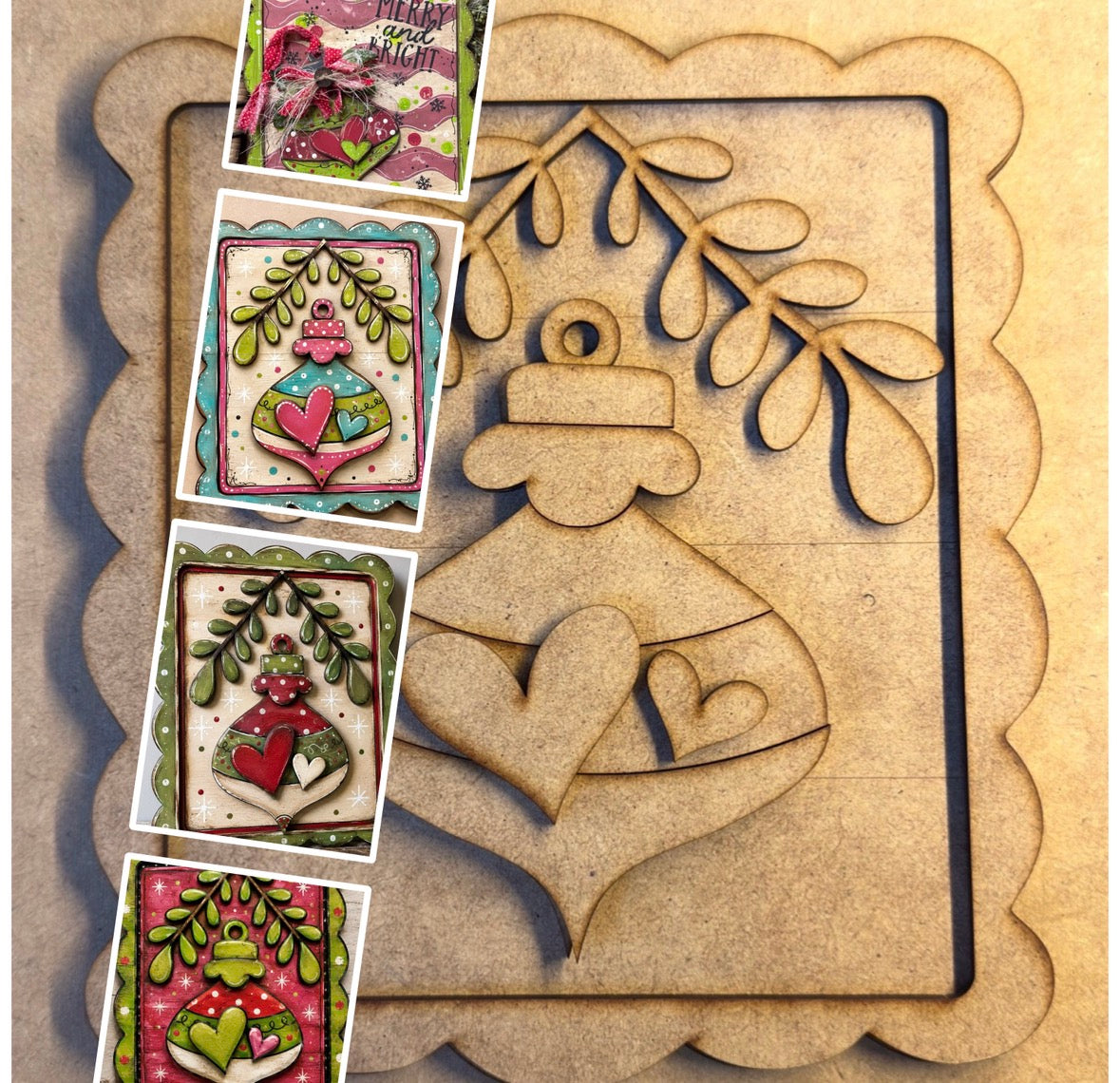 Wonky Christmas ornament and frame