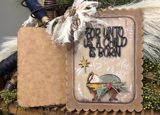 Interchangeable Frame  Manger scene with one extra blank
