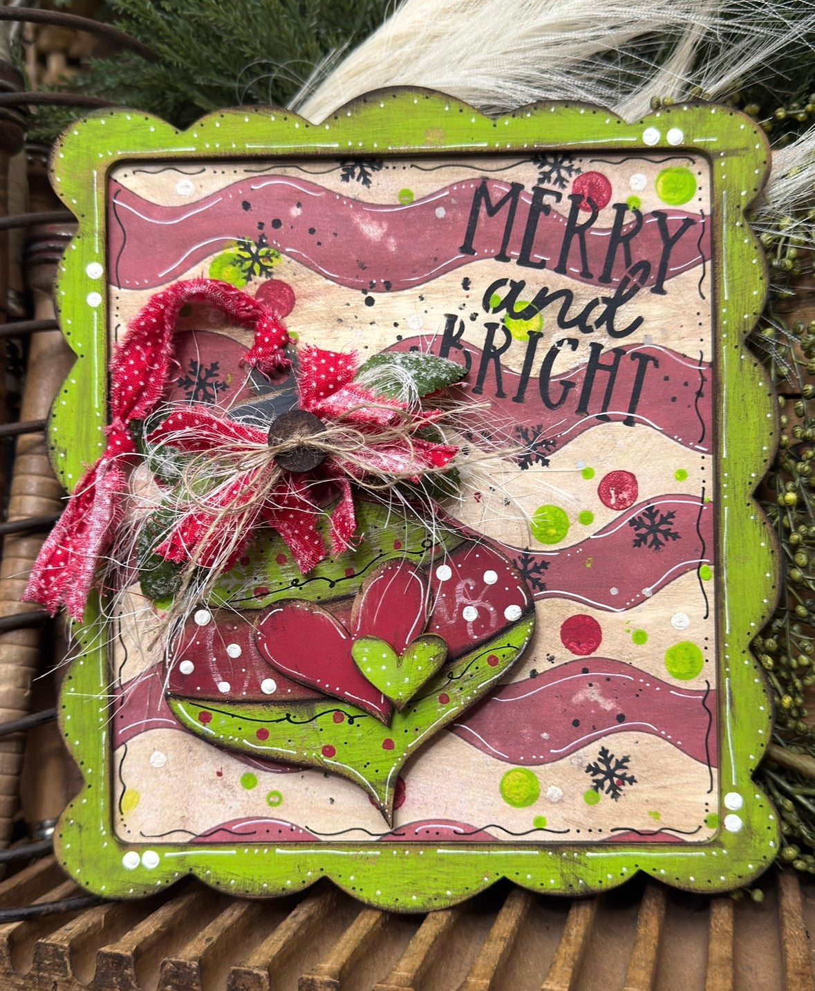 Wonky Christmas ornament and frame