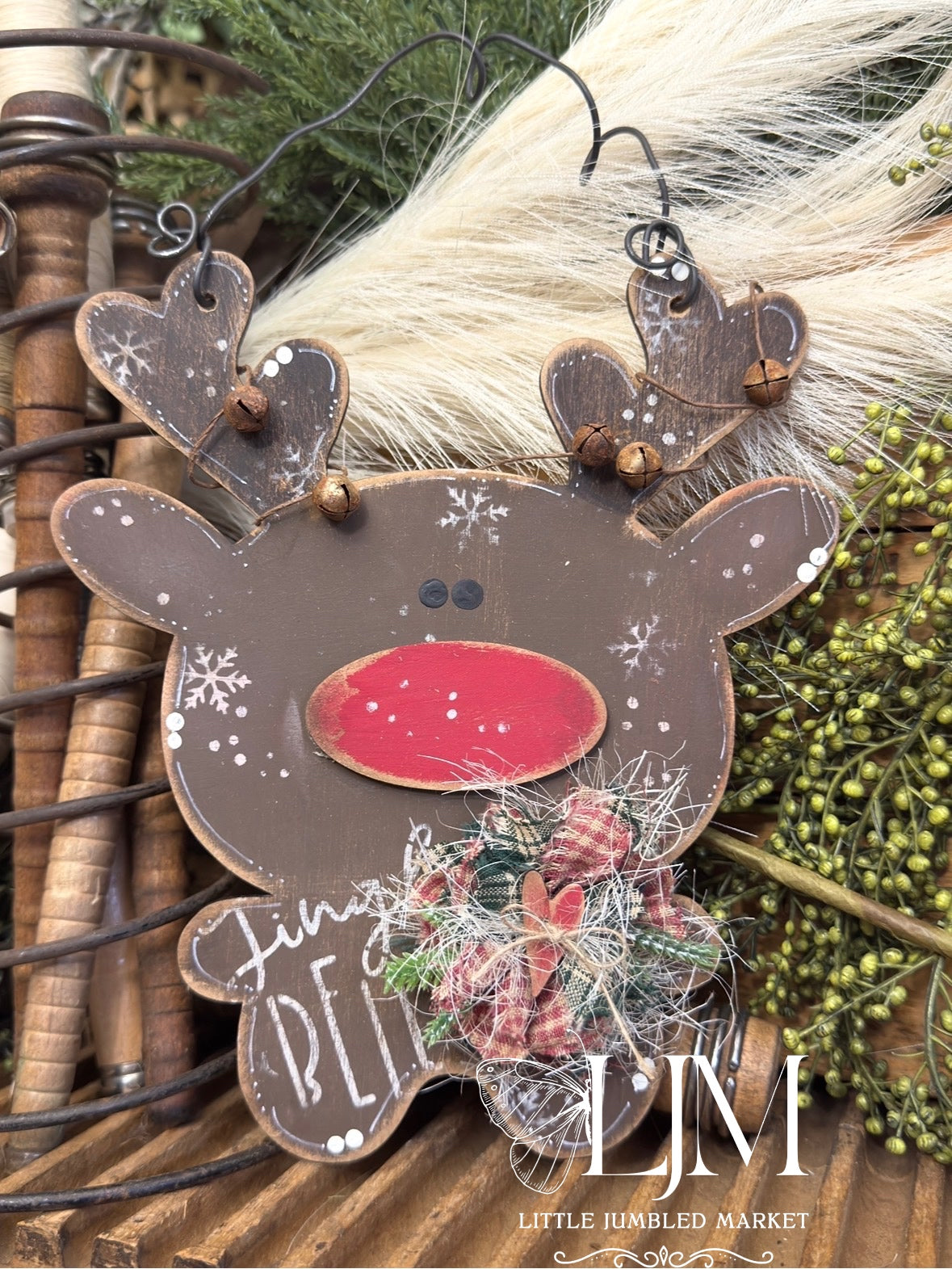 Rudy Reindeer small ornament- set of two