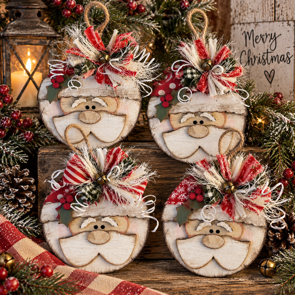 Papa Peppermint ornaments set of 4
