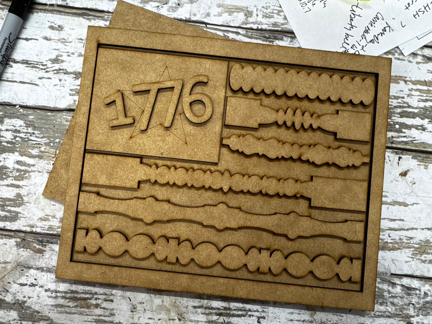 Spindle Flag DIY Wood Kit #117