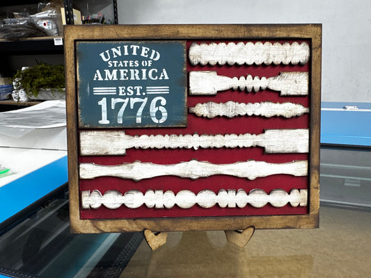 Spindle Flag DIY Wood Kit #117