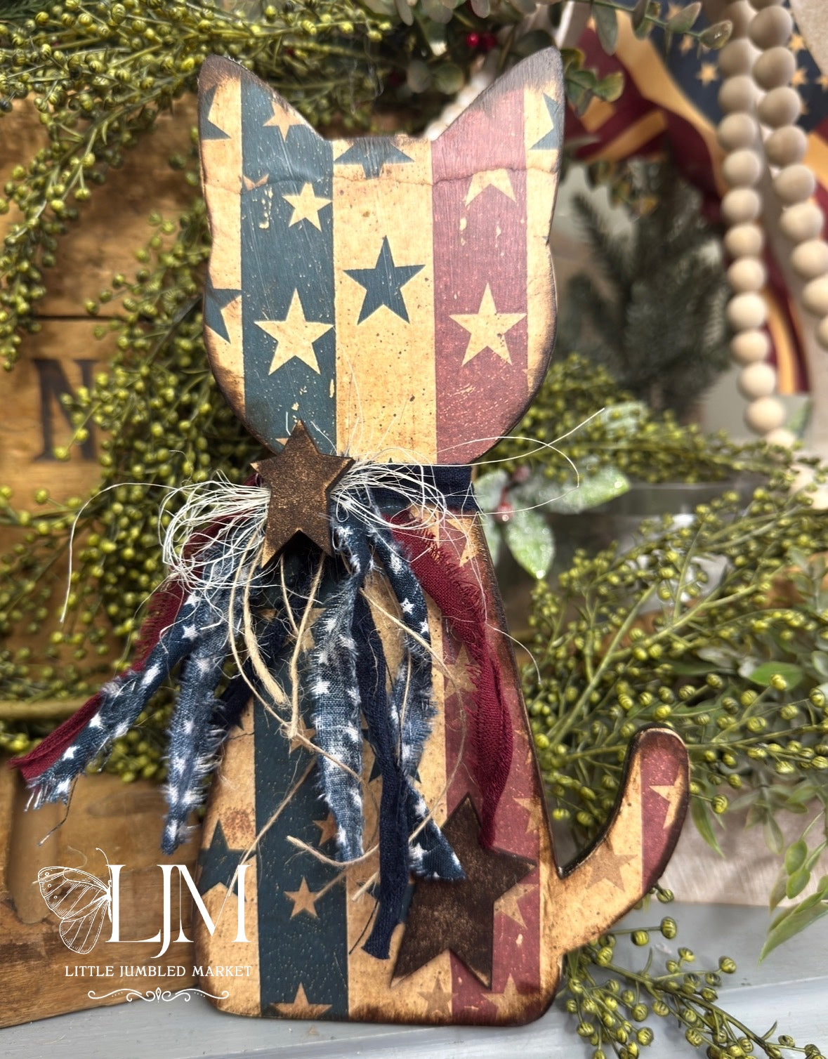 Patriotic Cat DIY Wood Kit #129