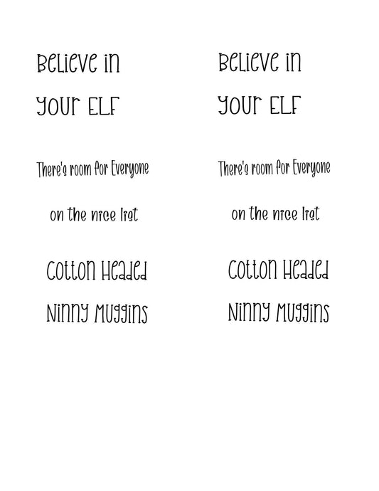 Saying for Elf ornaments